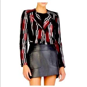 BCBG Maxazria black and red cropped jacket